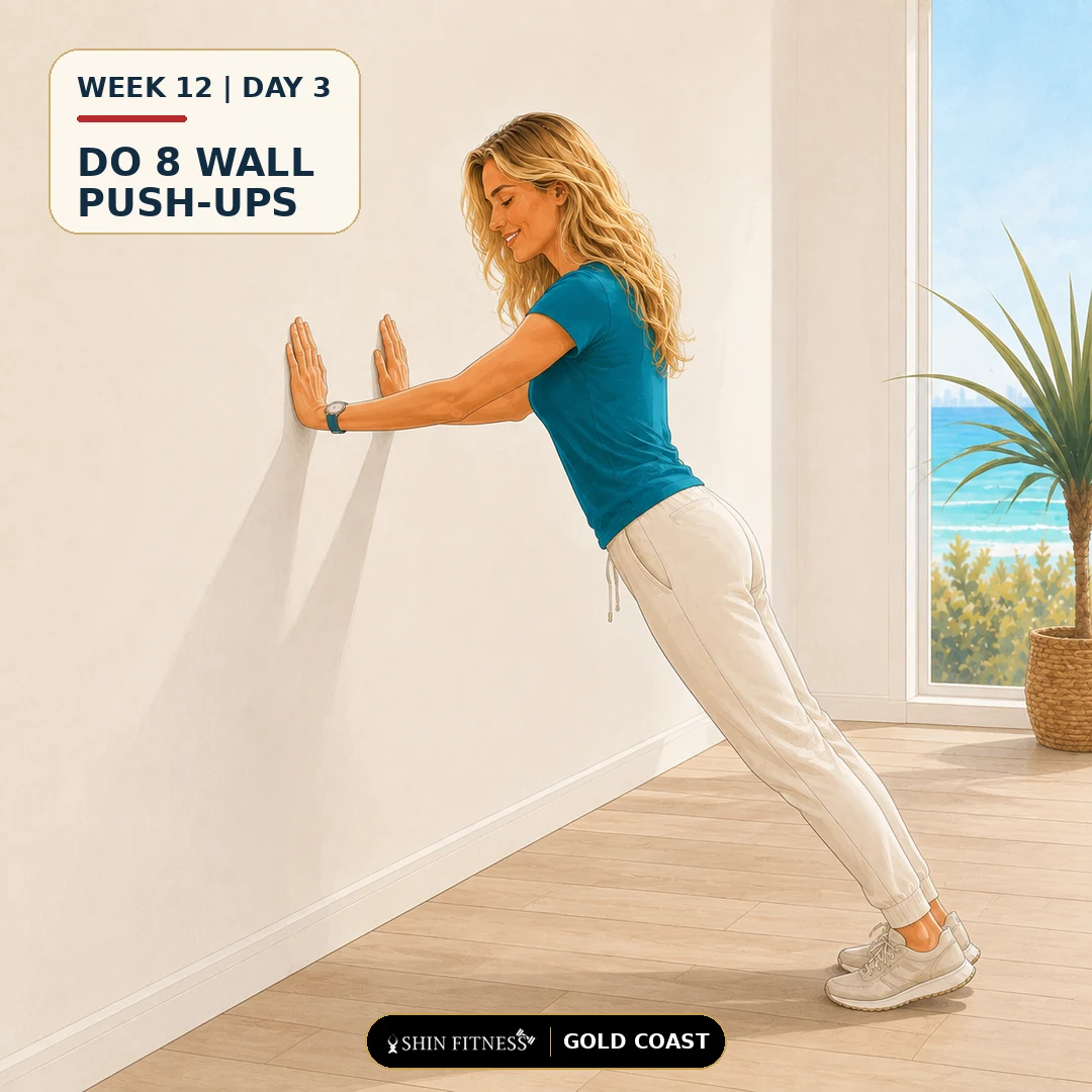 DO 8 WALL PUSH-UPS
