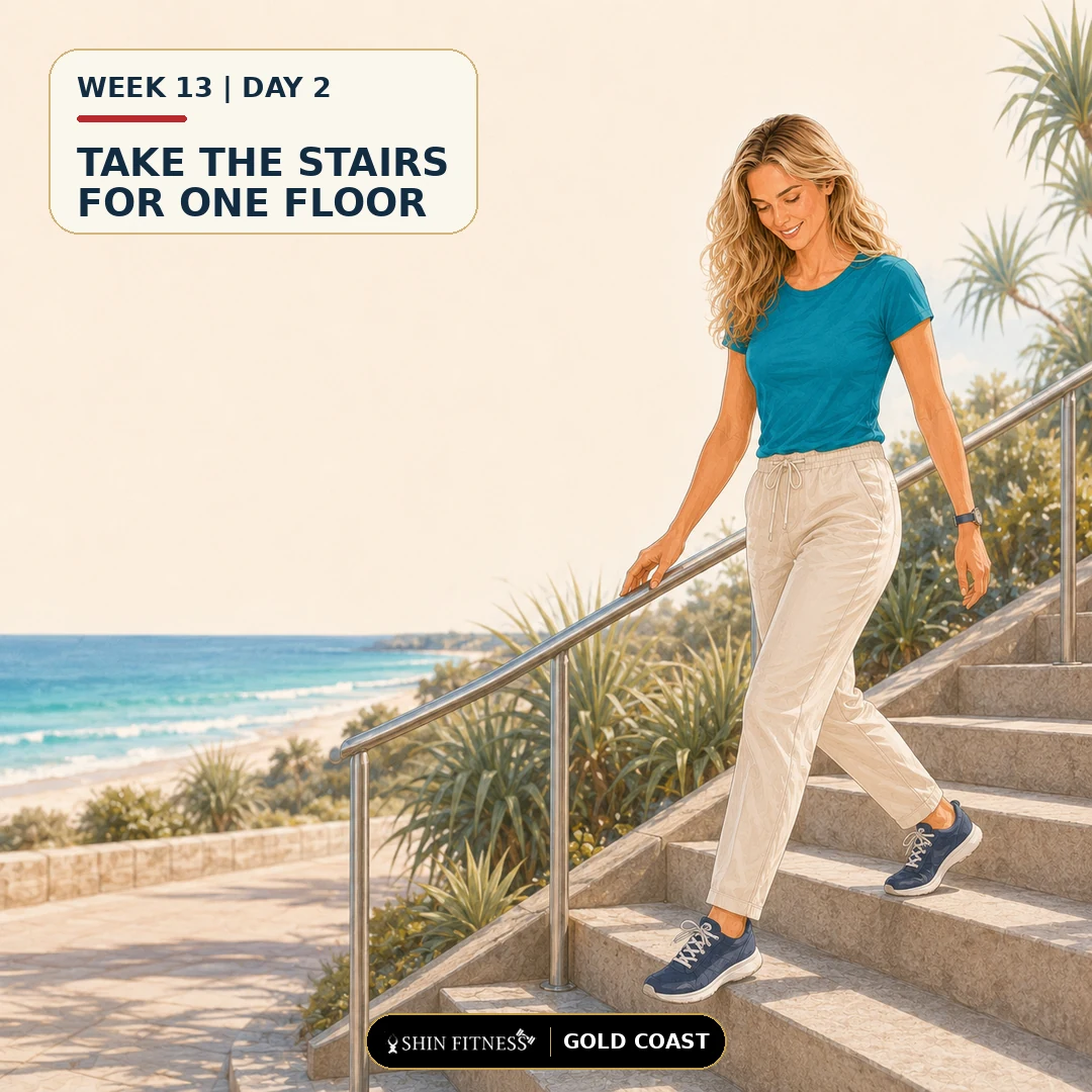 TAKE THE STAIRS FOR ONE FLOOR