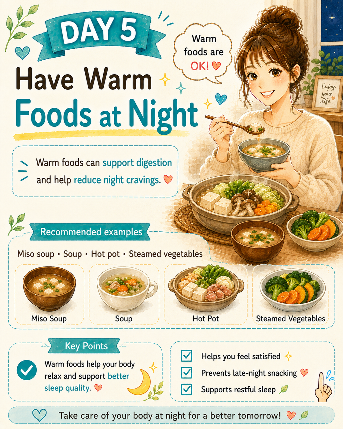 Day 5 include something warm in your evening meal
