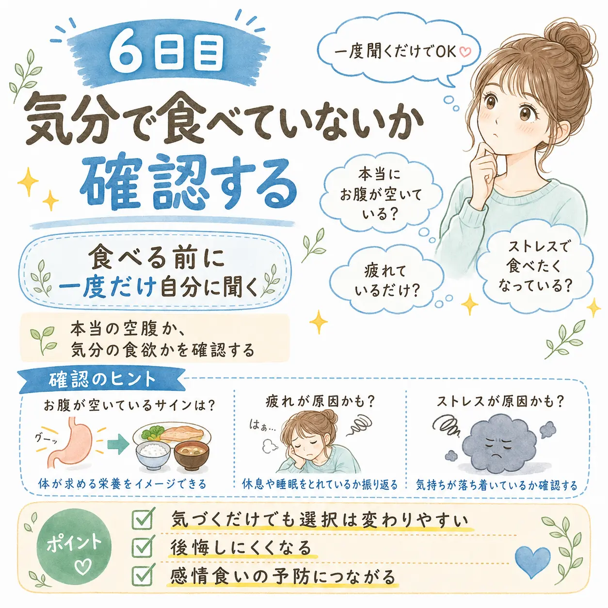 6日目 気分で食べていないか確認する